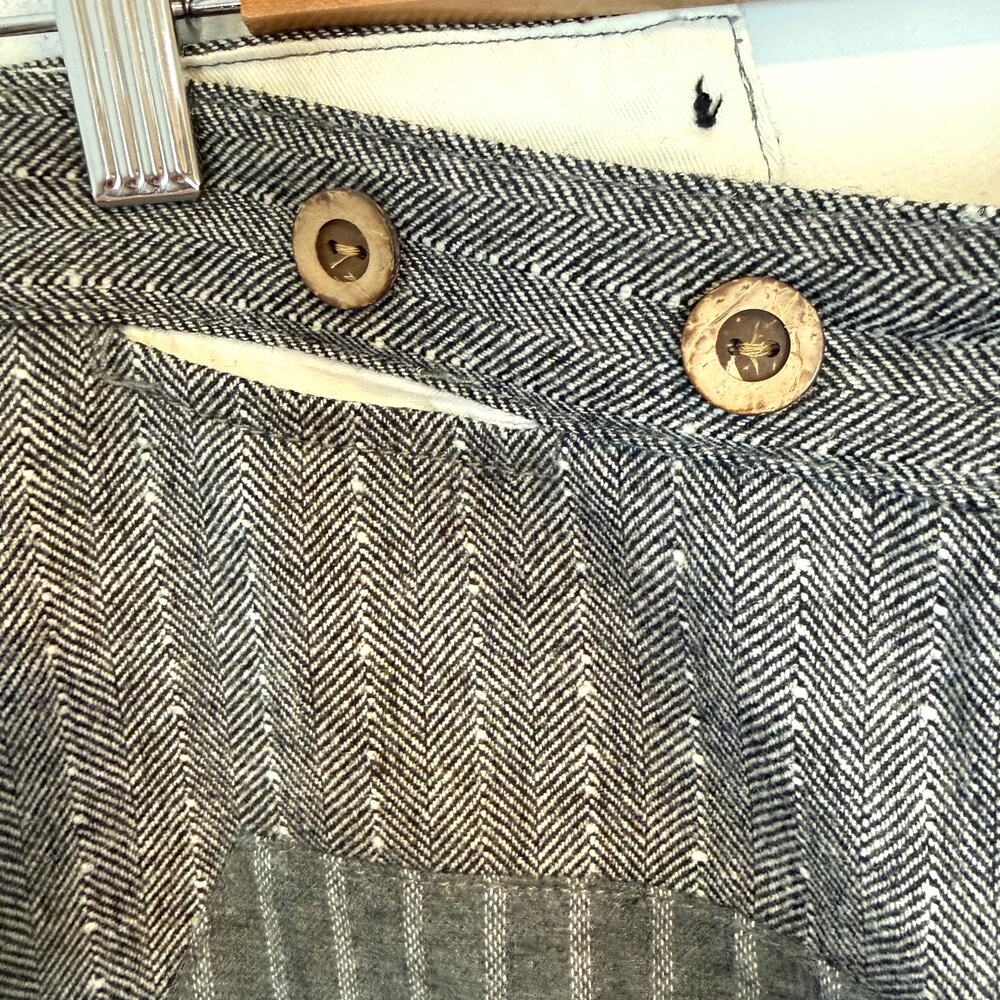 Free People x Sandrine Rose Herringbone Worker Patchwork Pants Tokyo Size 26 New - Picture 6 of 16